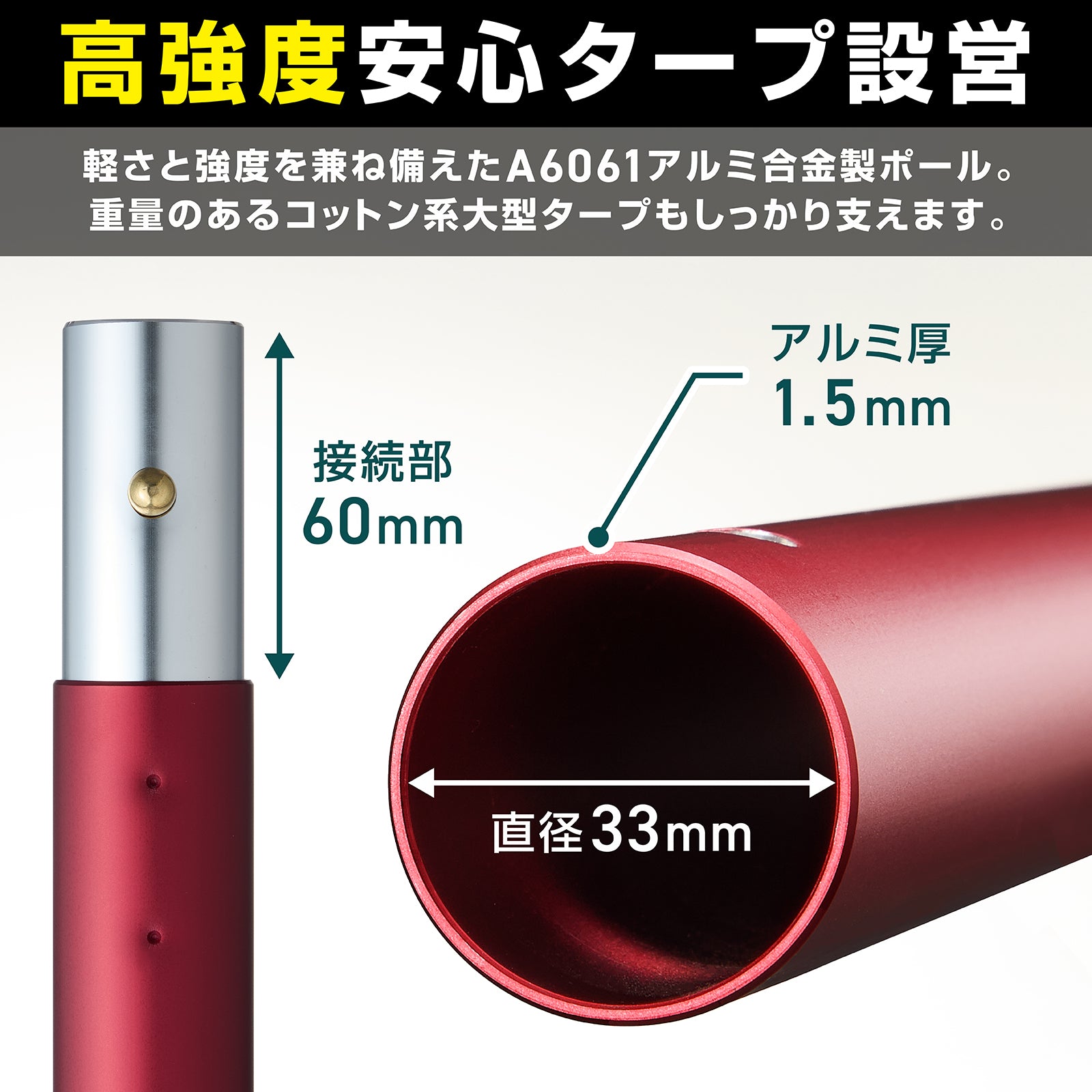 US　天幕用ポール　2本 Amazon | VASTLAND(ヴァストランド) タープポール テントポール