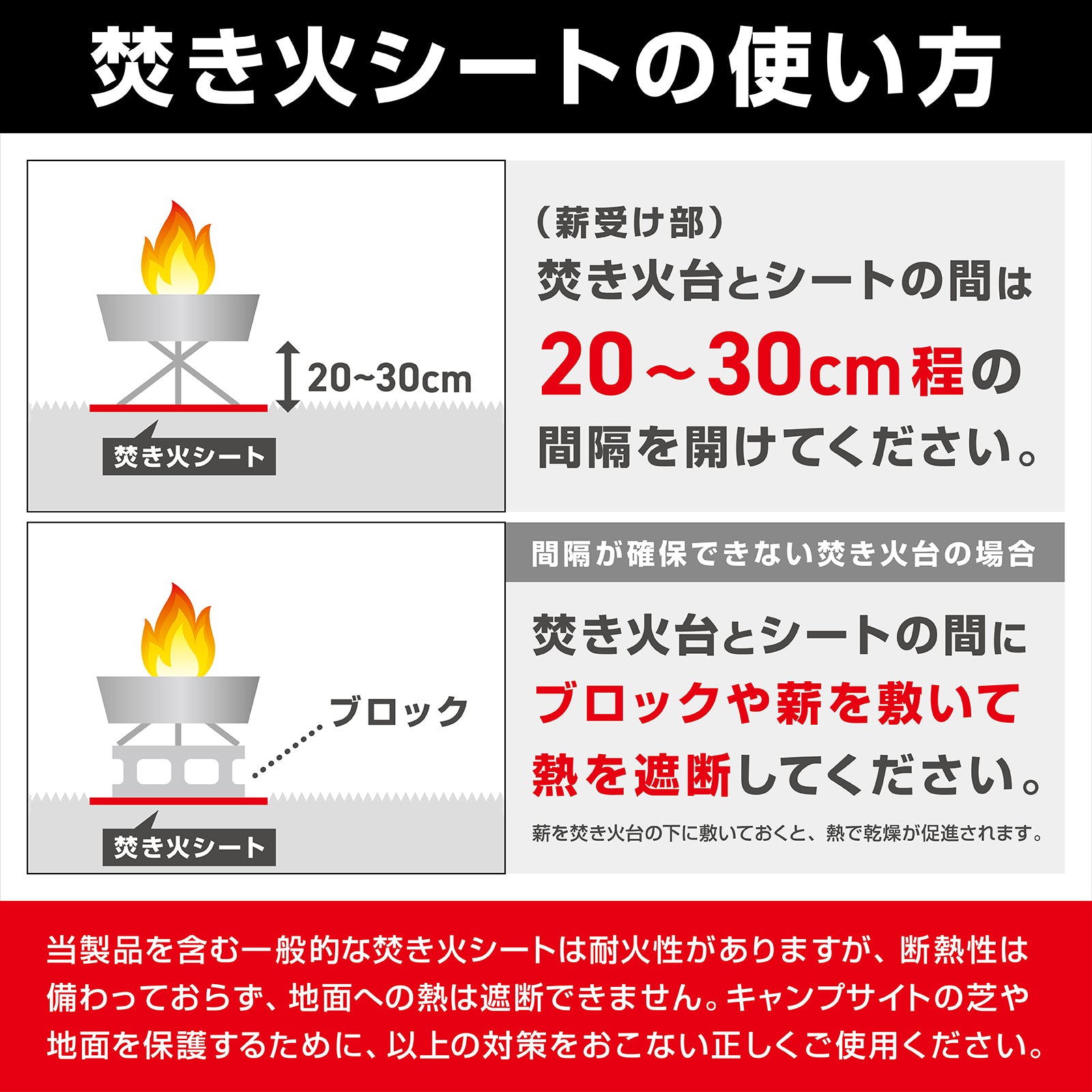 焚き火シート エントリーモデル 60cm×95cm