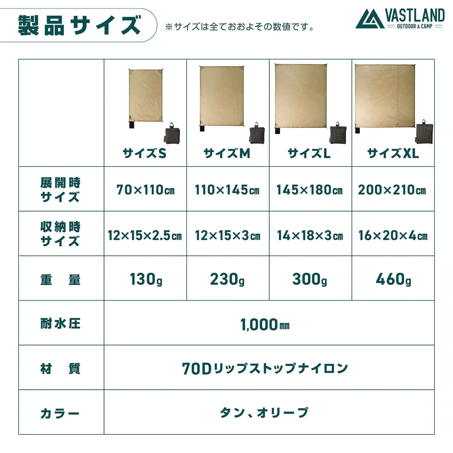 軽量コンパクトレジャーシート