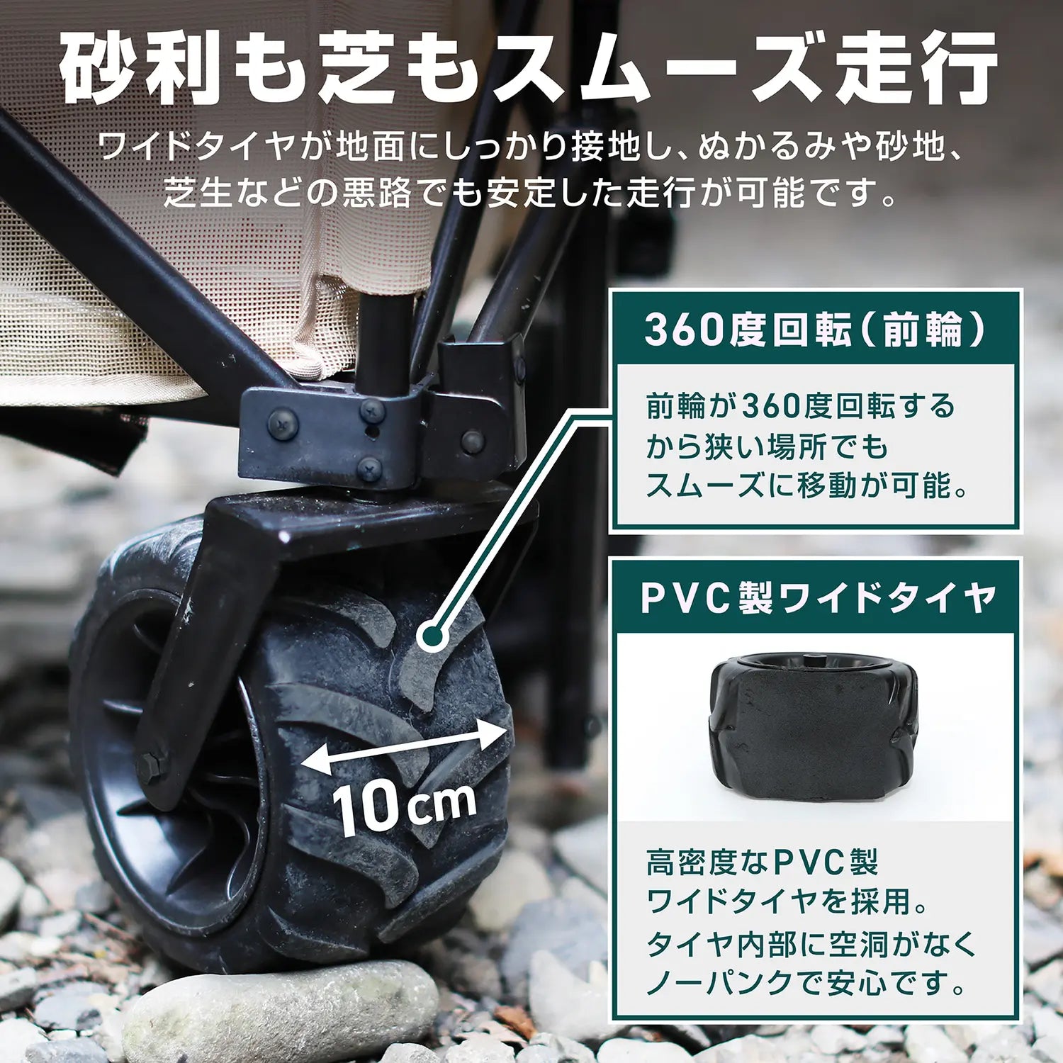 アウトドアワゴン キャリーワゴン ワイドタイヤ 耐荷重150 アウトドアワゴン キャリーワゴン ワイドタイヤ 耐荷重150
