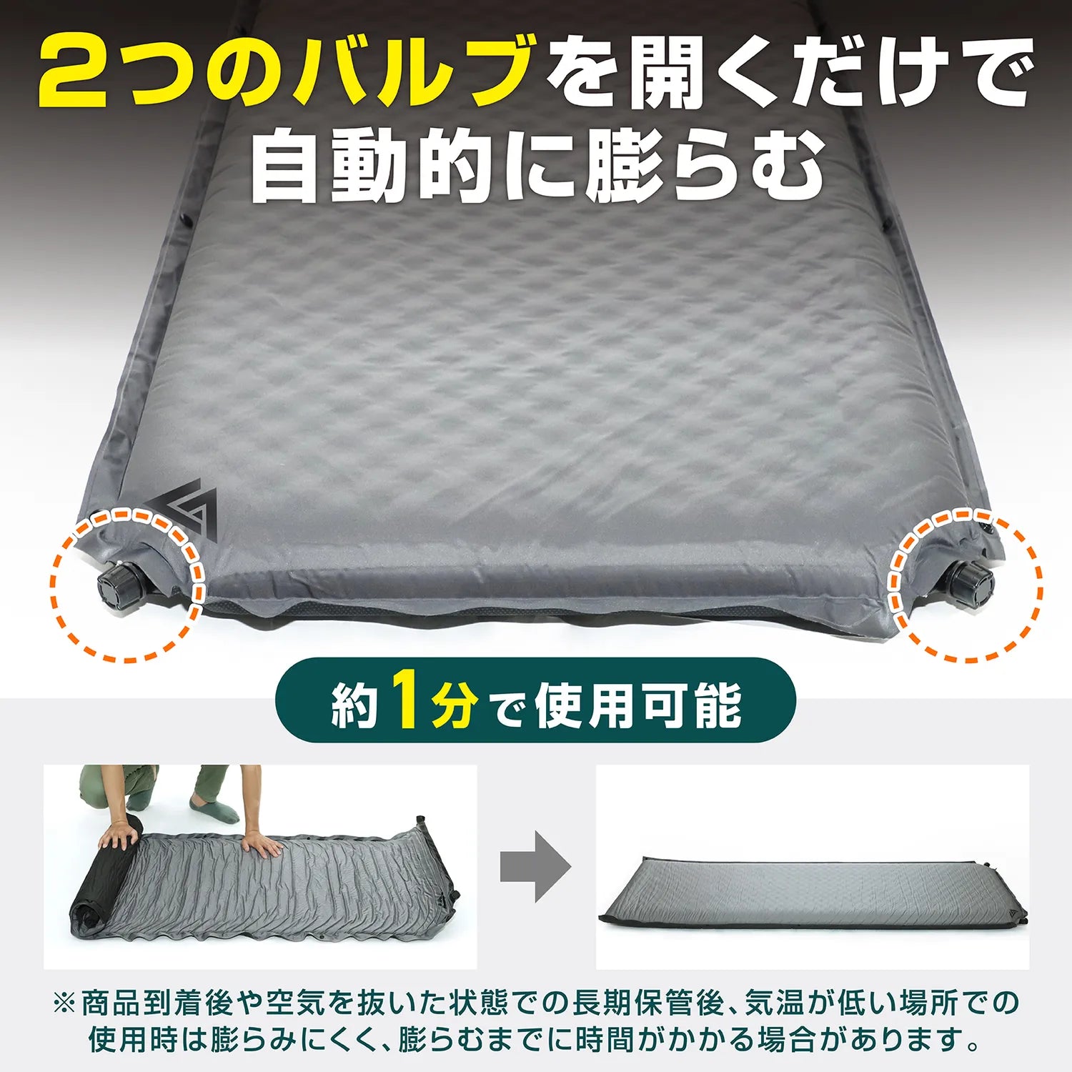 2つのバブルを開くだけで自動的に膨らむ